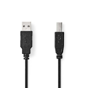 CCGB60100BK50 Usb-kabel | usb 2.0 | usb-a male | usb-b male | 480 mbps | vernikkeld | 5.00 m | rond | pvc | zwart 