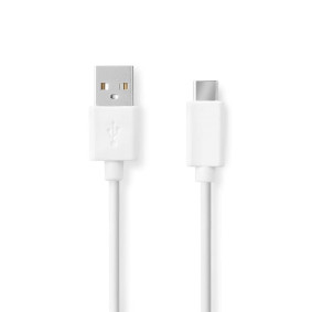 CCGB60600WT10 Usb-kabel | usb 2.0 | usb-a male | usb-c™ male | 60 w | 480 mbps | vernikkeld | 1.00 m | rond 