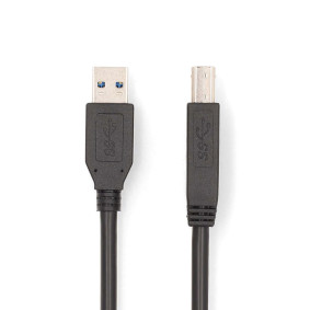 CCGB61100BK20 Usb-kabel | usb 3.2 gen 1 | usb-a male | usb-b male | 5 gbps | vernikkeld | 2.00 m | rond | pvc | zw