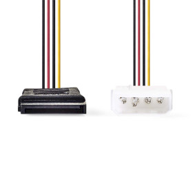 CCGB73500VA015 Interne voedingskabel | molex male | sata 15-pins female | verguld | 0.15 m | rond | pvc | multicolo