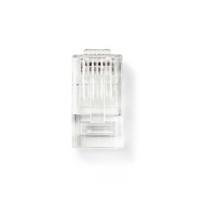 CCGB89301TP Rj45-connector | male | stranded utp cat5 | recht | verguld | 10 stuks | pvc | transparant | doos