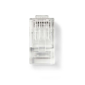 CCGB89305TP Rj45-connector | male | stranded utp cat6 | recht | verguld | 10 stuks | pvc | transparant | doos