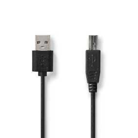 CCGL60101BK20 Usb-kabel | usb 2.0 | usb-a male | usb-b male | 480 mbps | vernikkeld | 2.00 m | rond | pvc | zwart 