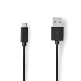 CCGL60500BK30 Usb-kabel | usb 2.0 | usb-a male | usb micro-b male | 10 w | 480 mbps | vernikkeld | 3.00 m | rond |