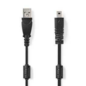 CCGL60810BK20 Usb-kabel | usb 2.0 | usb-a male | us-e6 8-pins male | 480 mbps | vernikkeld | 2.00 m | rond | pvc |