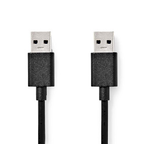 CCGL61000BK10 Usb-kabel | usb 3.2 gen 1 | usb-a male | usb-a male | 5 gbps | vernikkeld | 1.00 m | rond | pvc | zw