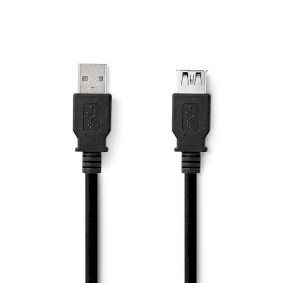 CCGL61010BK10 Usb-kabel | usb 3.2 gen 1 | usb-a male | usb-a female | 5 gbps | vernikkeld | 1.00 m | rond | pvc | 