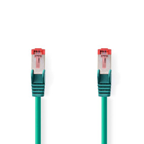 CCGL85221GN025 Cat6 netwerkkabel | rj45 male | rj45 male | s/ftp | 0.25 m | rond | lszh | groen | label
