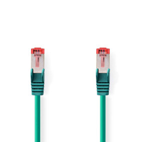 CCGL85221GN025 Cat6 netwerkkabel | rj45 male | rj45 male | s/ftp | 0.25 m | rond | lszh | groen | label