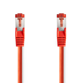 CCGL85221RD025 Cat6 netwerkkabel | rj45 male | rj45 male | s/ftp | 0.25 m | rond | lszh | rood | label