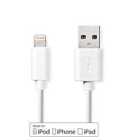 CCGP39300WT30 Lightning kabel | usb 2.0 | apple lightning 8-pins | usb-a male | 480 mbps | vernikkeld | 3.00 m | r