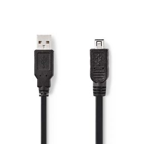 CCGP60200BK20 Usb-kabel | usb 2.0 | usb-a male | mini 4-pin male | 480 mbps | vernikkeld | 2.00 m | rond | pvc | z