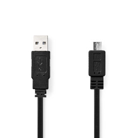 CCGP60505BK10 Usb-kabel | usb 2.0 | usb-a male | usb micro-b male | 480 mbps | vernikkeld | 1.00 m | plat | pvc | 