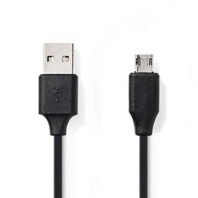 CCGP60510BK10 USB-Kabel | USB 2.0 | USB-A Male | USB Micro-B Male Omkeerbaar | 480 Mbps | 10 W | Vernikkeld | 1.00