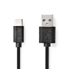CCGP60600BK01 USB-Kabel | USB 2.0 | USB-A Male | USB Type-C™ Male | 480 Mbps | Vernikkeld | 0.10 m | Rond | 