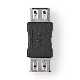 CCGP60900BK USB-Adapter | USB 2.0 | USB-A Female | USB-A Female | Vernikkeld | Recht | PVC | ABS | Zwart | Polyb
