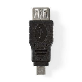 CCGP60901BK USB-Adapter | USB 2.0 | USB Micro-B Male | USB-A Female | Vernikkeld | Recht | PVC | ABS | Zwart | P