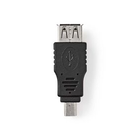 CCGP60902BK USB-Adapter | USB 2.0 | Mini 5-Pin Male | USB-A Female | Vernikkeld | Recht | PVC | ABS | Zwart | Po