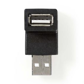 CCGP60930BK USB-Adapter | USB 2.0 | USB-A Male | USB-A Female | Vernikkeld | 90° Gehoekt | PVC | ABS | Zwar