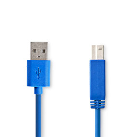 CCGP61100BU20 Usb-kabel | usb 3.2 gen 1 | usb-a male | usb-b male | 5 gbps | vernikkeld | 2.00 m | rond | pvc | bl