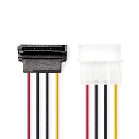 CCGP73505VA015 Interne voedingskabel | molex male | sata 15-pins female | verguld | 0.15 m | rond | pvc | multicolo