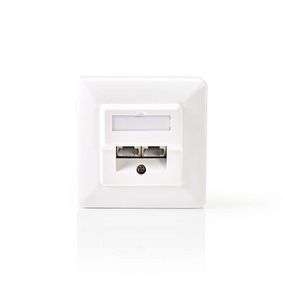 CCGP89150IV Netwerk wanddoos | inbouw | 2 poort(en) | cat5e | recht | female | goud verguld | pvc | wit | envelo