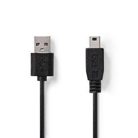 CCGT60300BK10 USB-Kabel | USB 2.0 | USB-A Male | USB Mini-B 5-Pins Male | 480 Mbps | 7.5 W | Vernikkeld | 1.00 m |