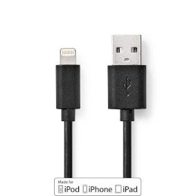 CCGW39300BK10 Lightning kabel | usb 2.0 | apple lightning 8-pins | usb-a male | 480 mbps | vernikkeld | 1.00 m | r