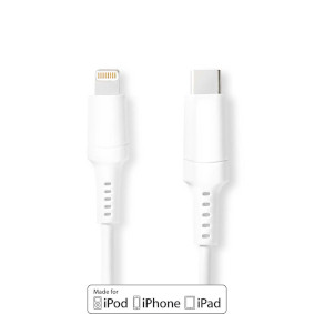 CCGW39650WT10 Lightning kabel | usb 2.0 | apple lightning 8-pins | usb-c™ male | 480 mbps | vernikkeld | 1.0