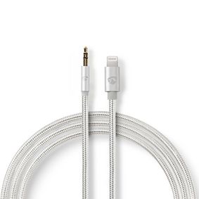 CCTB39940AL10 Lightning Adapter | Apple Lightning | 3,5 mm Male | Verguld | 1.00 m | Rond | Nylon Hoes | Aluminium