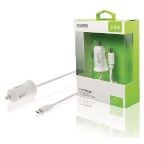 CH-008WH Autolader 2.4 a micro-usb wit