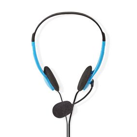 CHST100BU Pc-headset | on-ear | stereo | 2x 3.5 mm | inklapbare microfoon | blauw