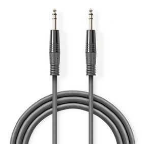 COTH23020GY30 Stereo-audiokabel | 6,35 mm male | 6,35 mm male | vernikkeld | 3.00 m | rond | donkergrijs | kartonn