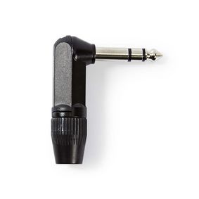 COTP23903BK 6,35 mm audioconnector | gehoekt | male | vernikkeld | soldeer | diameter kabelinvoer: 8.0 mm | alum