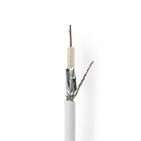 CSBR4015WT1000 Coaxkabel op haspel | rg6t | 75 ohm | dubbel afgeschermd | eca | 100.0 m | coax | pvc | wit | rol