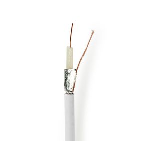 CSBR4020WT1000 Coaxkabel op haspel | coax 12 | 75 ohm | dubbel afgeschermd | eca | 100.0 m | coax | pvc | wit | rol