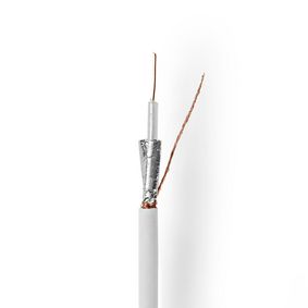 CSBR4030WT1000 Coaxkabel op haspel | rg59u | 75 ohm | dubbel afgeschermd | eca | 100.0 m | coax | pvc | wit | rol