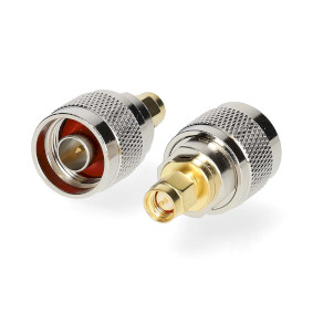 CSGB02970GD Sma-adapter | sma male | n-male | verguld | 50 ohm | recht | koper | goud / zilver | 2 stuks | doos