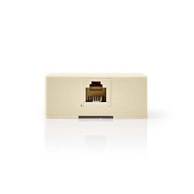 CTGB90822IV Telecom-wandcontactdoos | type aansluiting: rj11 | rj11 female | rj11 female | recht | pvc | ivoor |