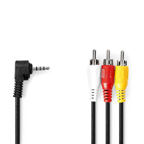 CVGL22400BK10 Audio-videokabel | 3,5 mm male | 3x rca male | vernikkeld | 1.00 m | rond | pvc | zwart