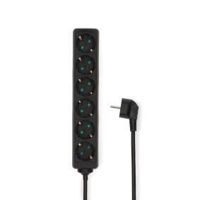 ESOC630F1BK Stekkerdoos | randaarde stekker / type f (cee 7/7) | 6-wegs | 3.00 m | 3680 w | 16 a | soort aarding