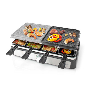 FCRA300FBK8 Gourmet / raclette | grill / steen | 8 personen | spatel | temperatuurinstelling | anti-aanbak laag 