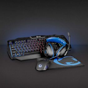 GCK41100BKUS Gaming combo kit | 4-in-1 | toetsenbord, koptelefoon, muis en muismat | blauw / zwart | qwerty | us 