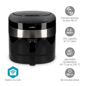 KAAF180BKW Smartlife heteluchtfriteuse | wi-fi | 7,2 l | tijdschakelaar: 60 min | aantal vooraf ingestelde prog