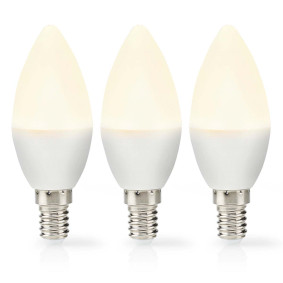 LBE14C351P3 Led-lamp e14 | kaars | 2.8 w | 250 lm | 2700 k | warm wit | frosted | 3 stuks