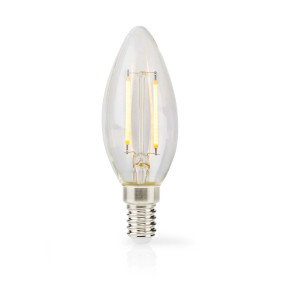 LBFE14C351 Led-filamentlamp e14 | kaars | 2 w | 250 lm | 2700 k | warm wit | retrostijl | 1 stuks | doorzichtig