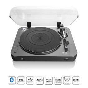 LBT-120BK Platenspeler met directe codering en bluetooth® zwart
