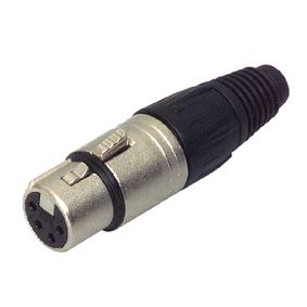 NTR-NC4FX 4-polige vrouwelijke kabelconnector met nikkelen behuizing en zilveren contacten