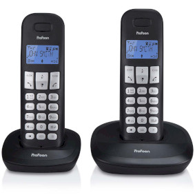 PDX-1120 Pdx-1120 dect-telefoon met 2 handsets zwart