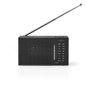 RDFM1200BK Fm-radio | draagbaar model | am / fm | batterij gevoed | analoog | 1.5 w | zwart-wit scherm | koptel